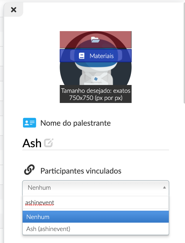 Linkando um participante a um palestrante