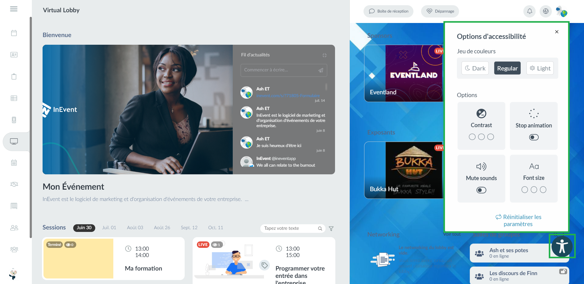 options d'accessibilité
