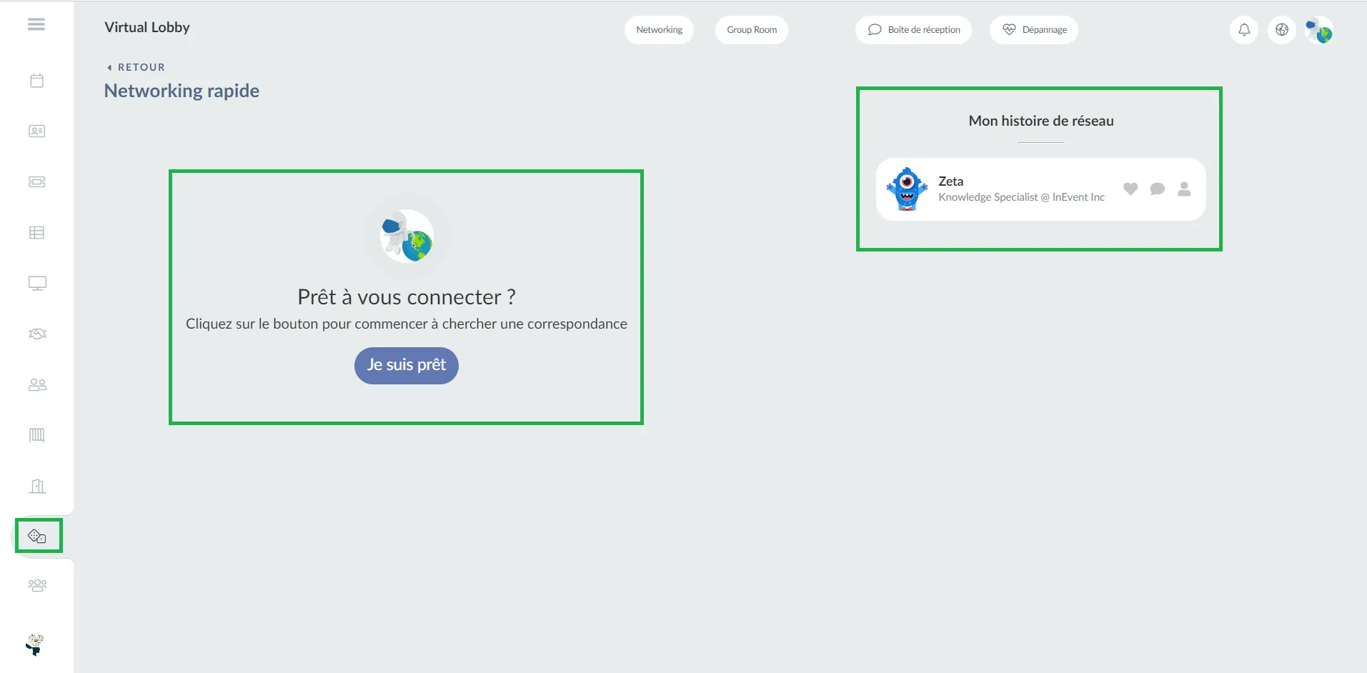 Virtual Lobby - Networking rapide