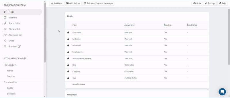 Gif showing conditional child field with plain text answer triggered by a Yes/No question