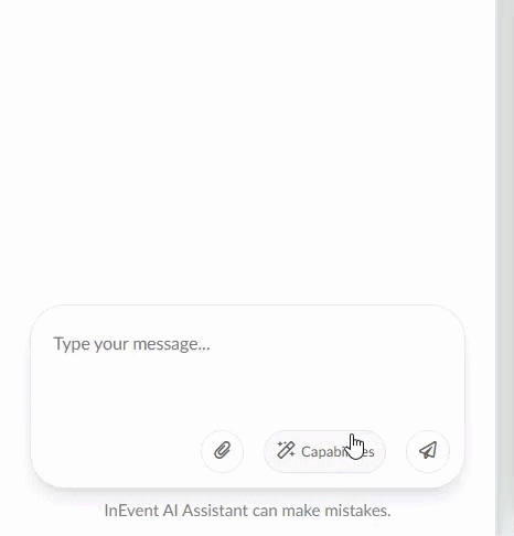 GIF showing the capabilities button and prompts.