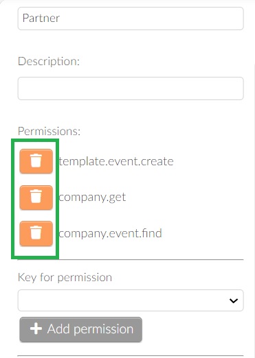 Deleting a permission from a profile