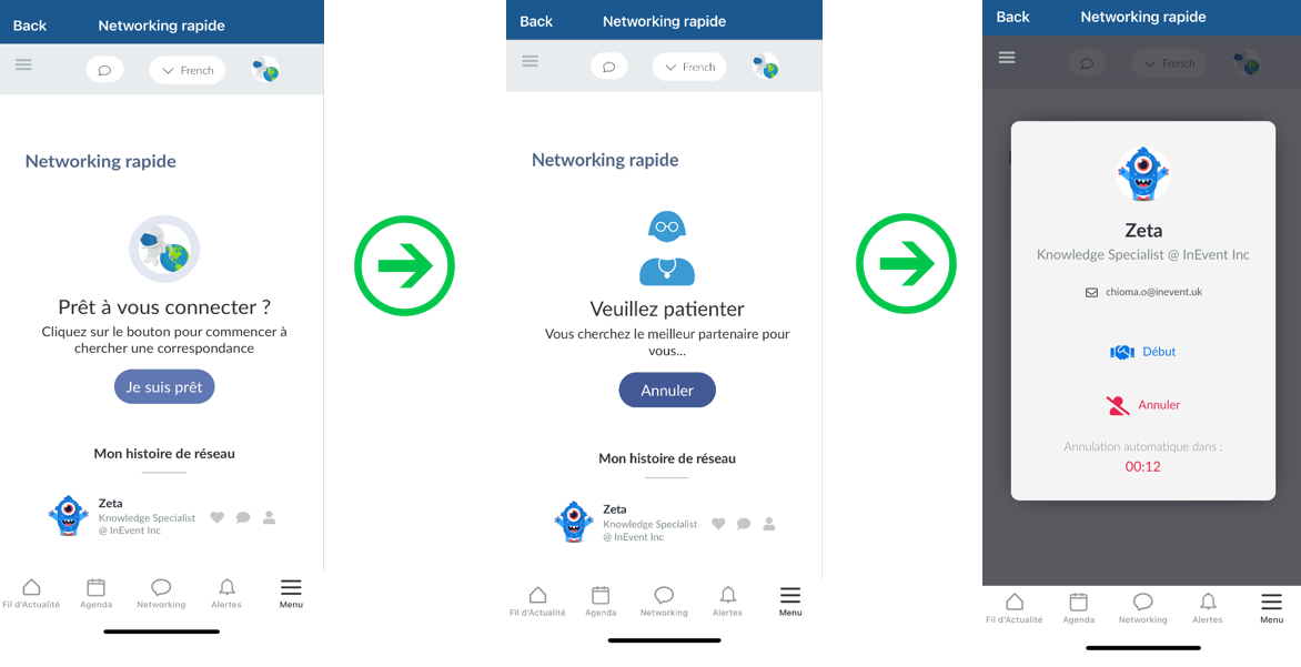 Images de l'application pour montrer comment se connecter