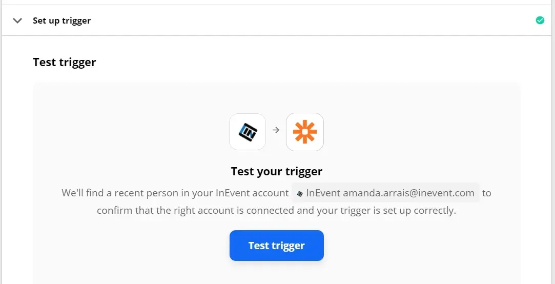 Test your trigger in Zapier