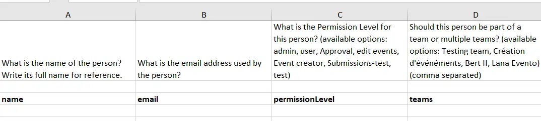 Importing spreasheet