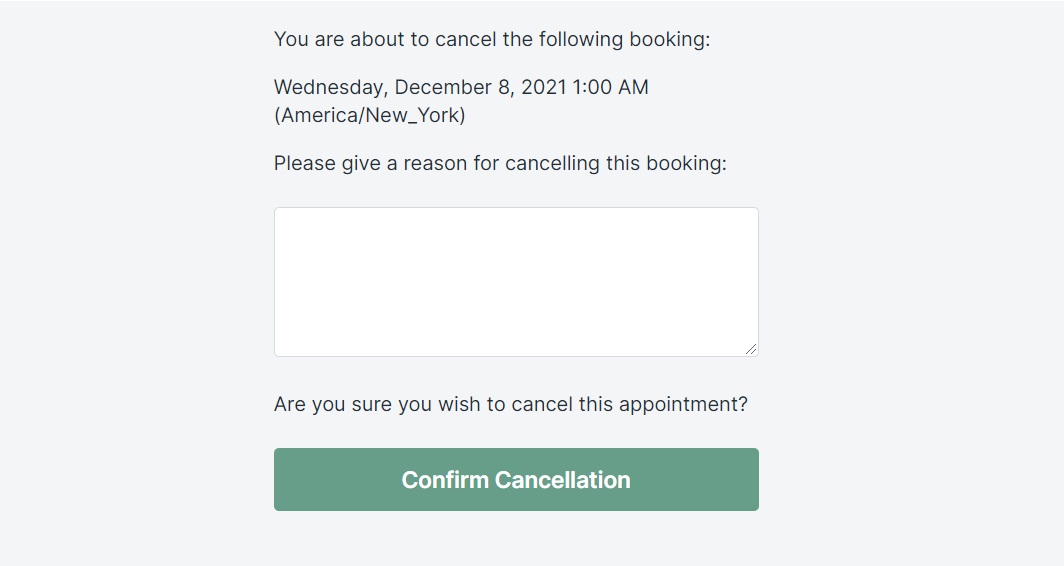Confirming cancellation