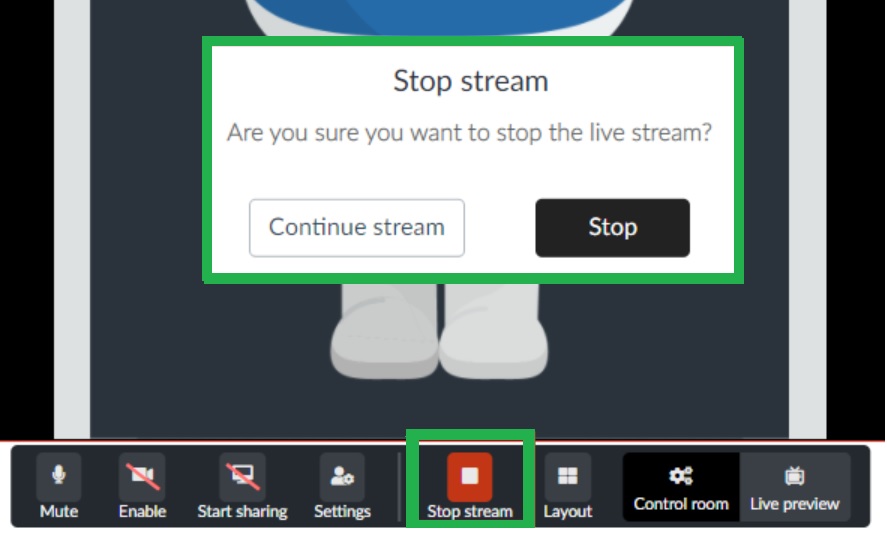 How to stop the streaming