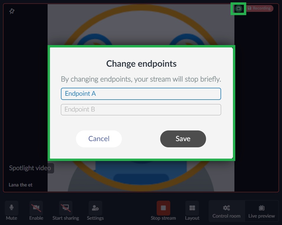 How to change endpoints