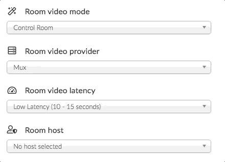 setting your room video latency and room video provider