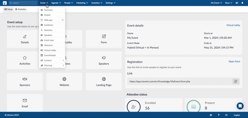 Gif showing how to create a category for Exhibitors