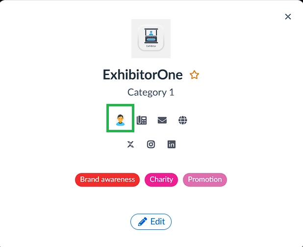 Image showing where exhibitor contact image is.
