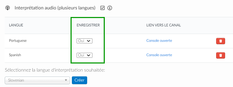 enregistrer les chaînes audio