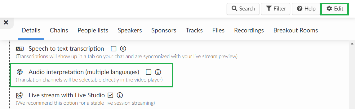 How to enable audio channels on activities