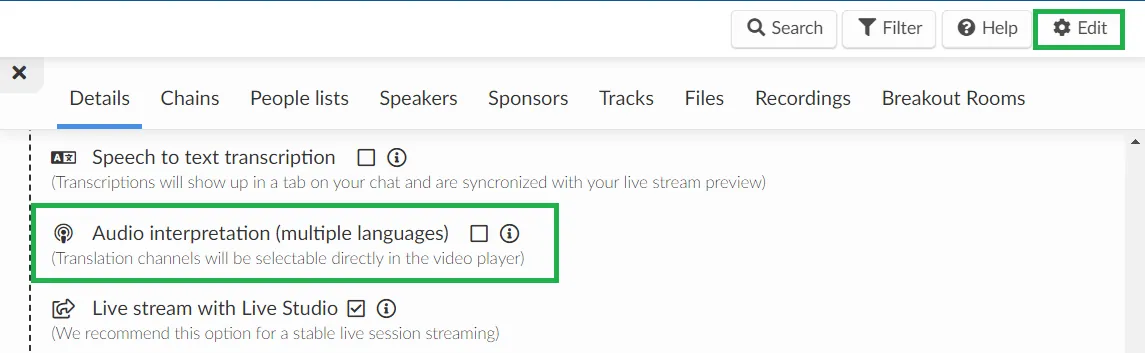 How to enable audio channels on activities