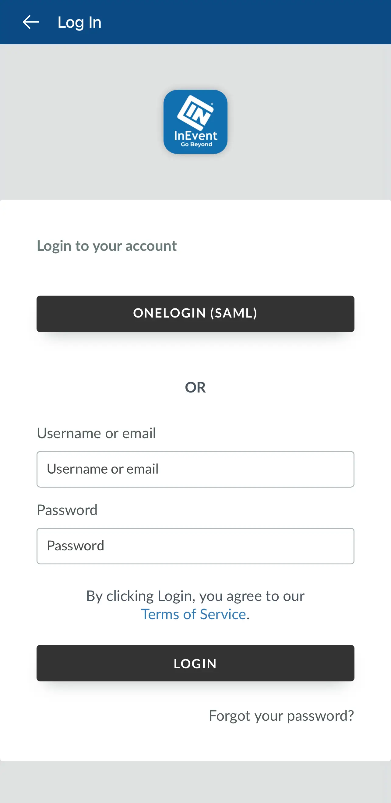 logging in