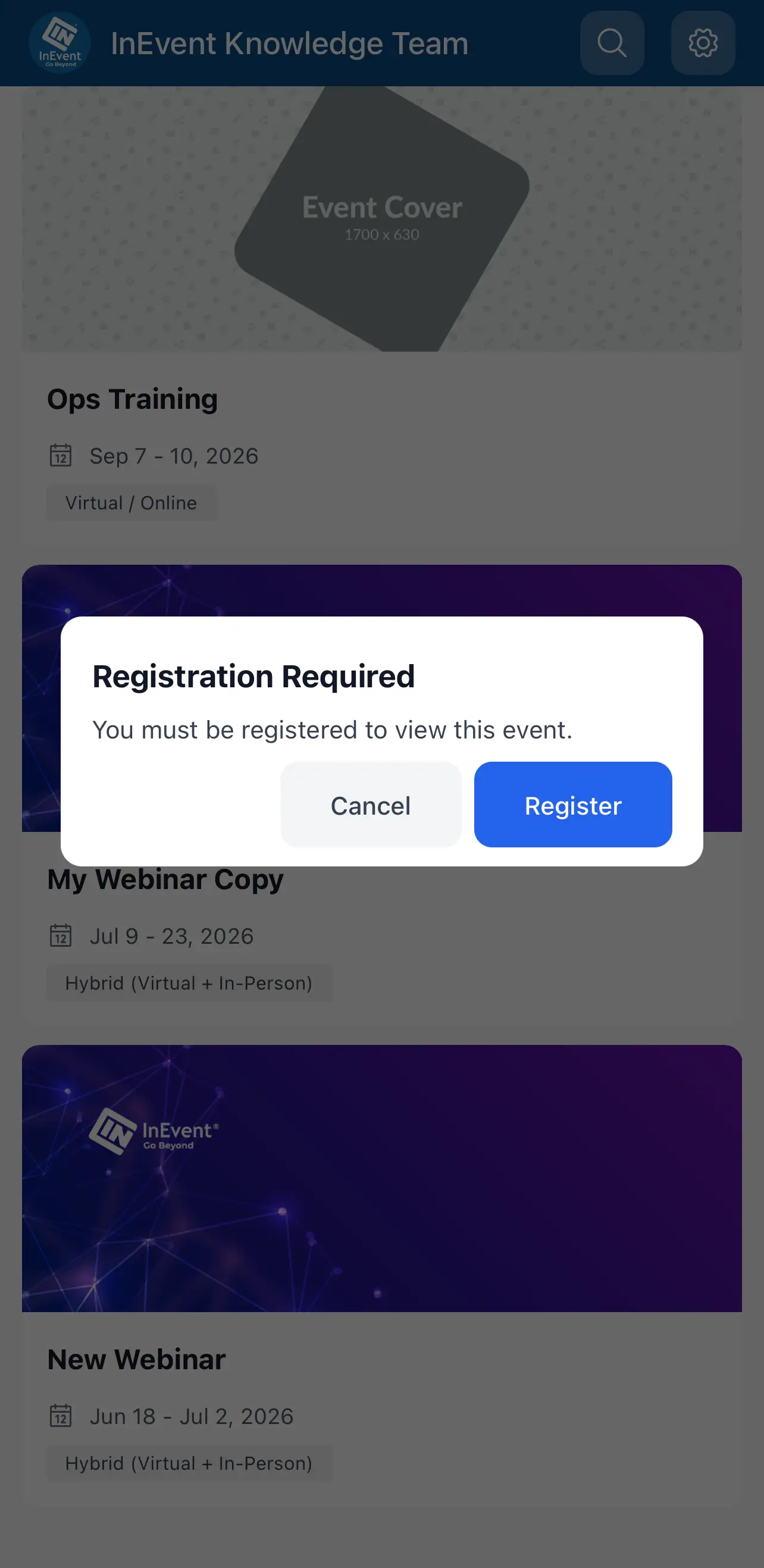 registration required