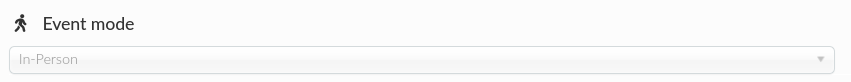 Screenshot showing in-person event mode indicator