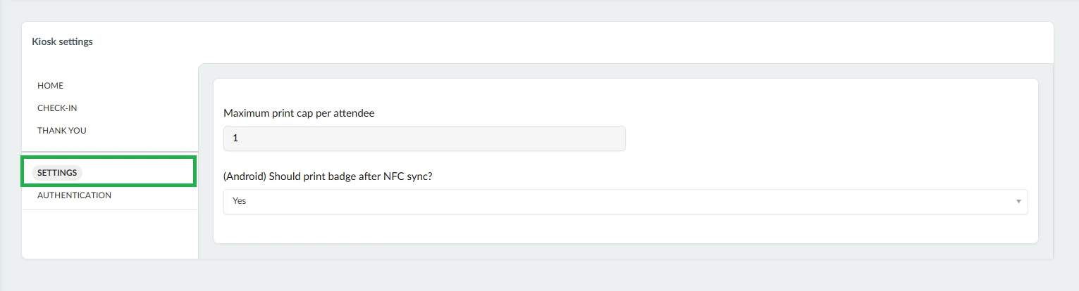 GIF showing the Settings section.
