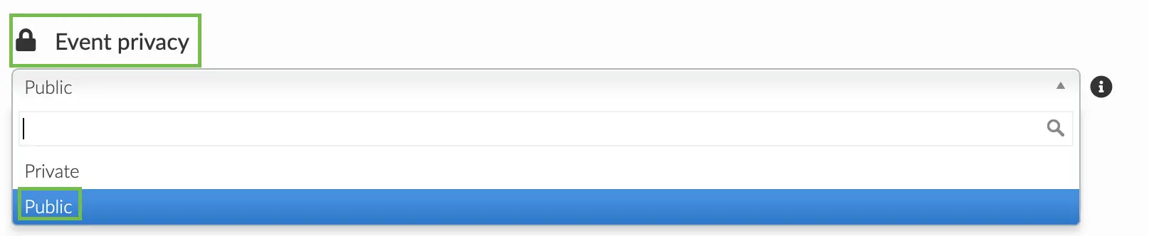 Event privacy: Public
