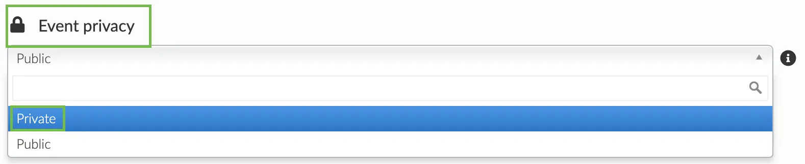 Event privacy: Private