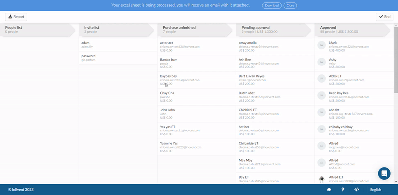 GIF showing how to see the pipeline report