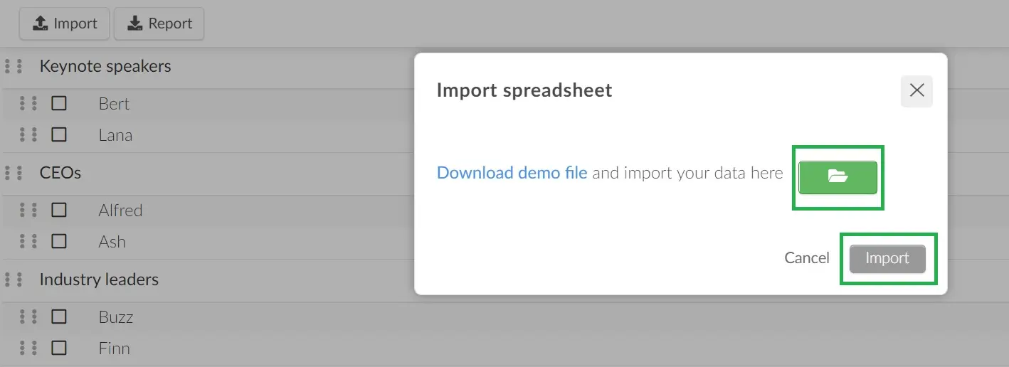 Importing speakers in bulk