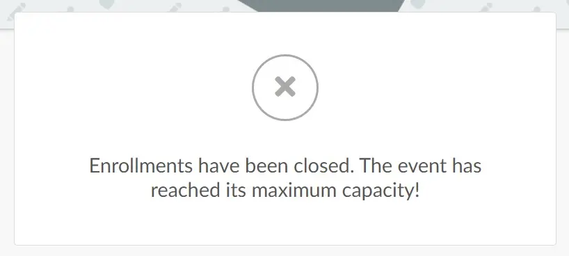 Enrollment has been closed