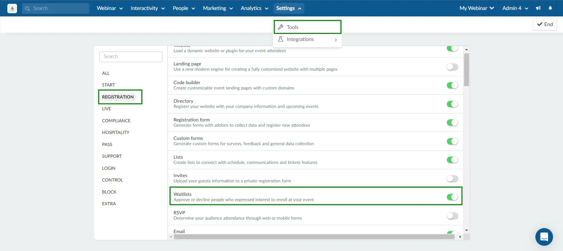  Waitlist requirement and Waitlist