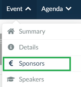 Screenshot of the sponsors tab