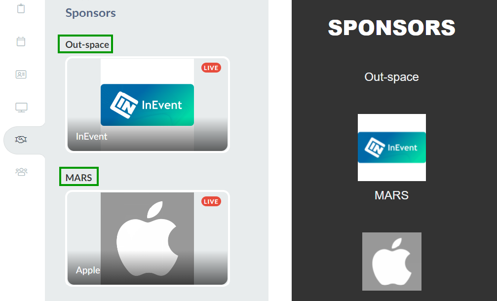 sponsor categories