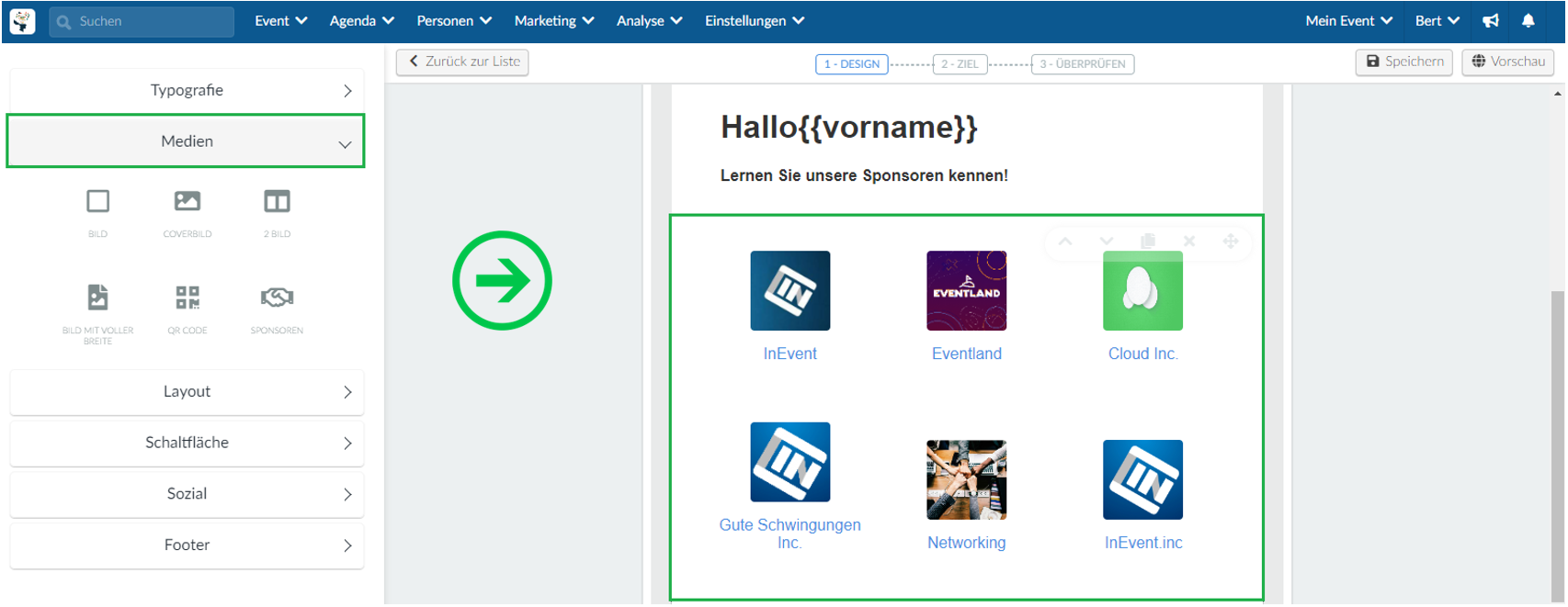 show you event's sponsors on the email