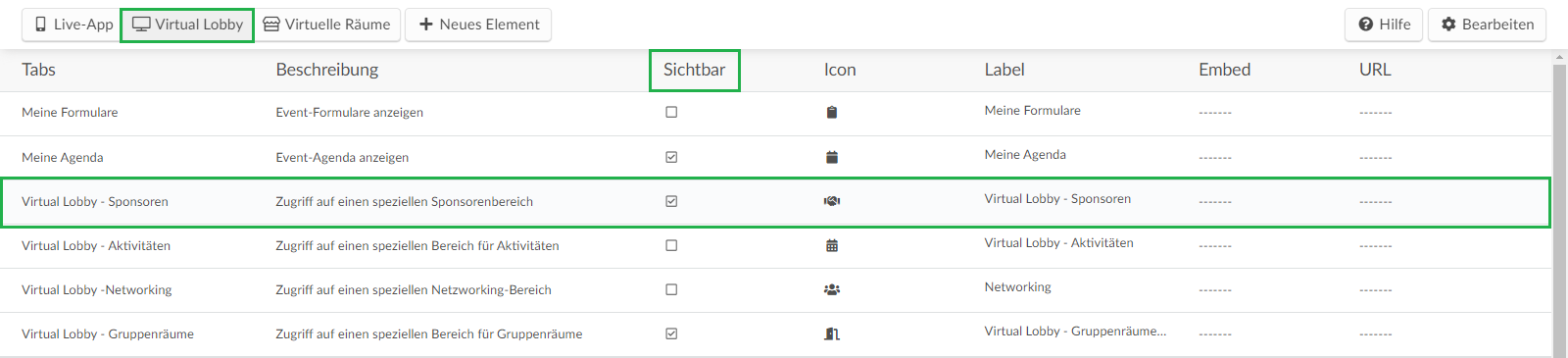 Enabling the sponsors tab