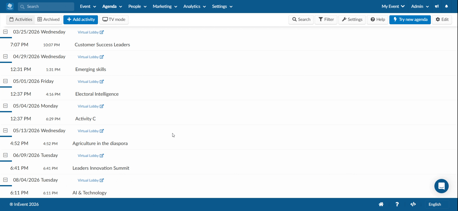 GIF showing how to link a sponsor to an activity.