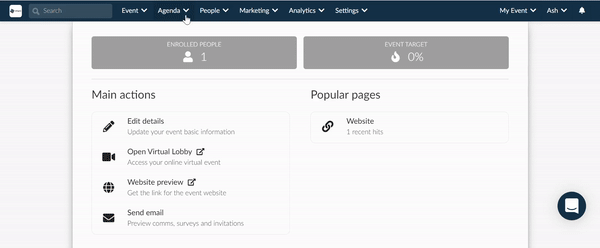 Gif: Agenda > Activities > Edit > Enable Speech to Text Transcription
