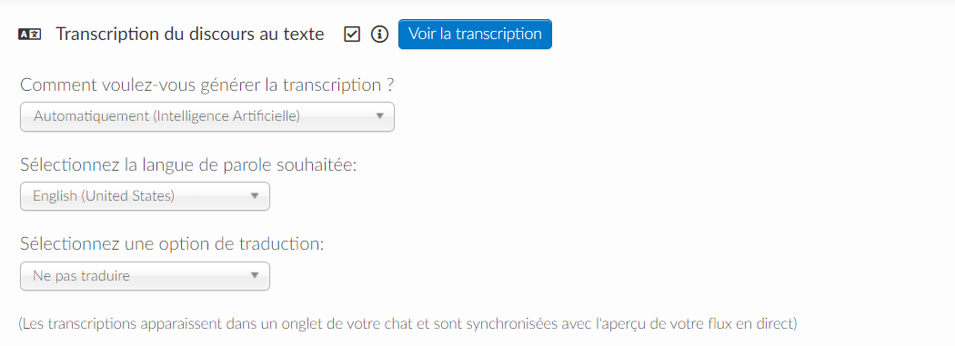 Transcription automatique