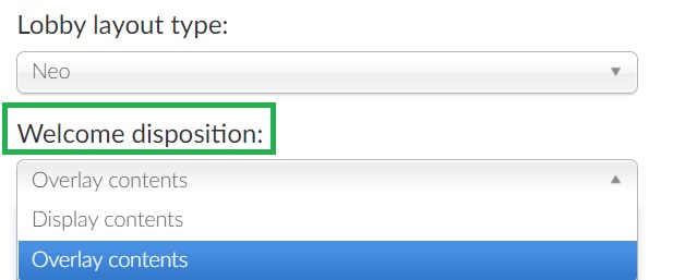 Screenshot of how to set up the welcome card disposition