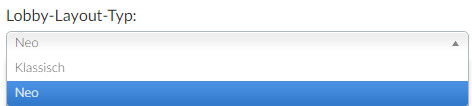 Screenshot of the layout options: Classic and Neo