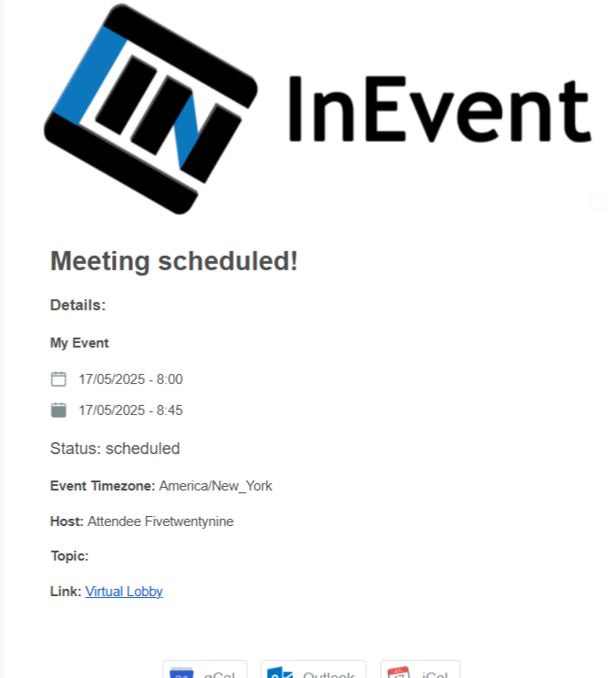 Image showing new time accepted and meeting scheduled.