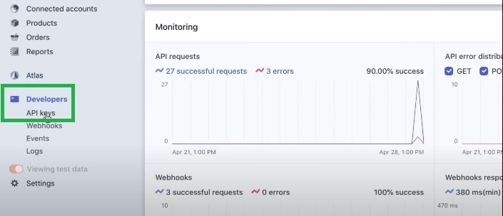 API KEYS sur Stripe