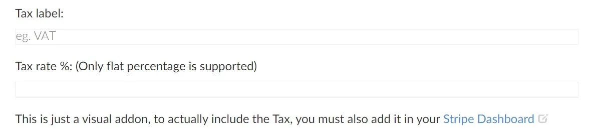 Tax label and rate