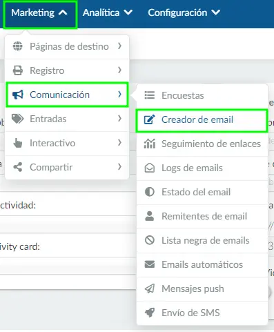 Marketing > Comunicación > Creador de correo electrónico