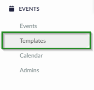 Screenshot of company level>event>template