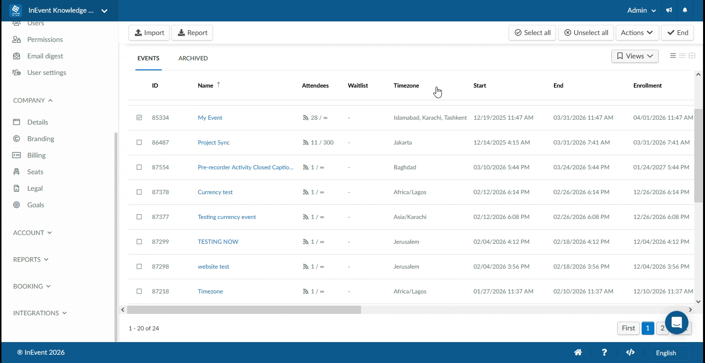 GIF showing how to create a template from an existing event.