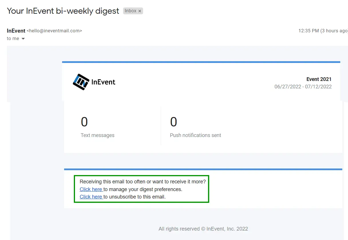 how to unsubscribe from the company digest emails