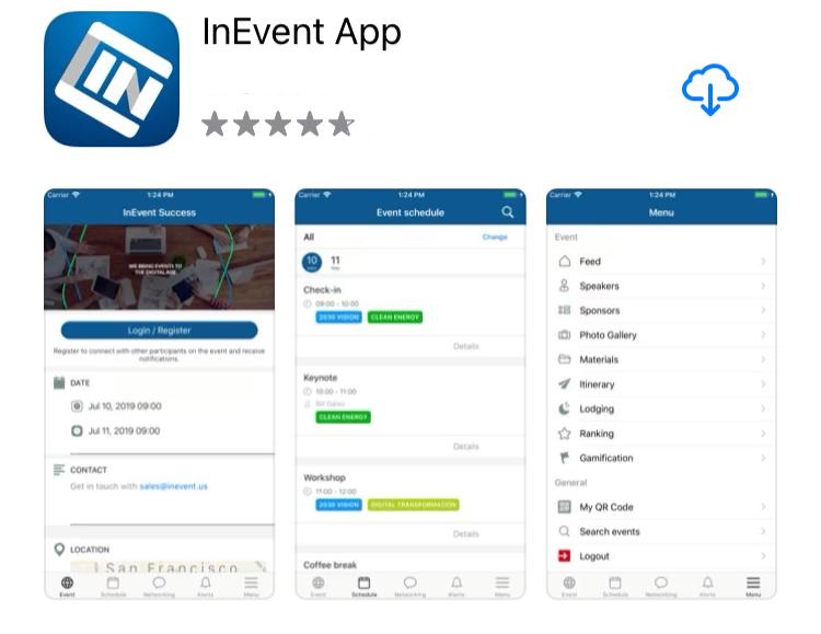 InEvent app on the Apple Store