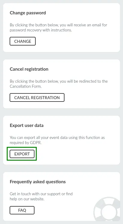 How users export their data