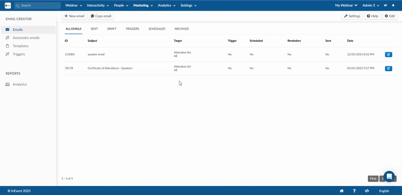 Gif showing how to archive emails.