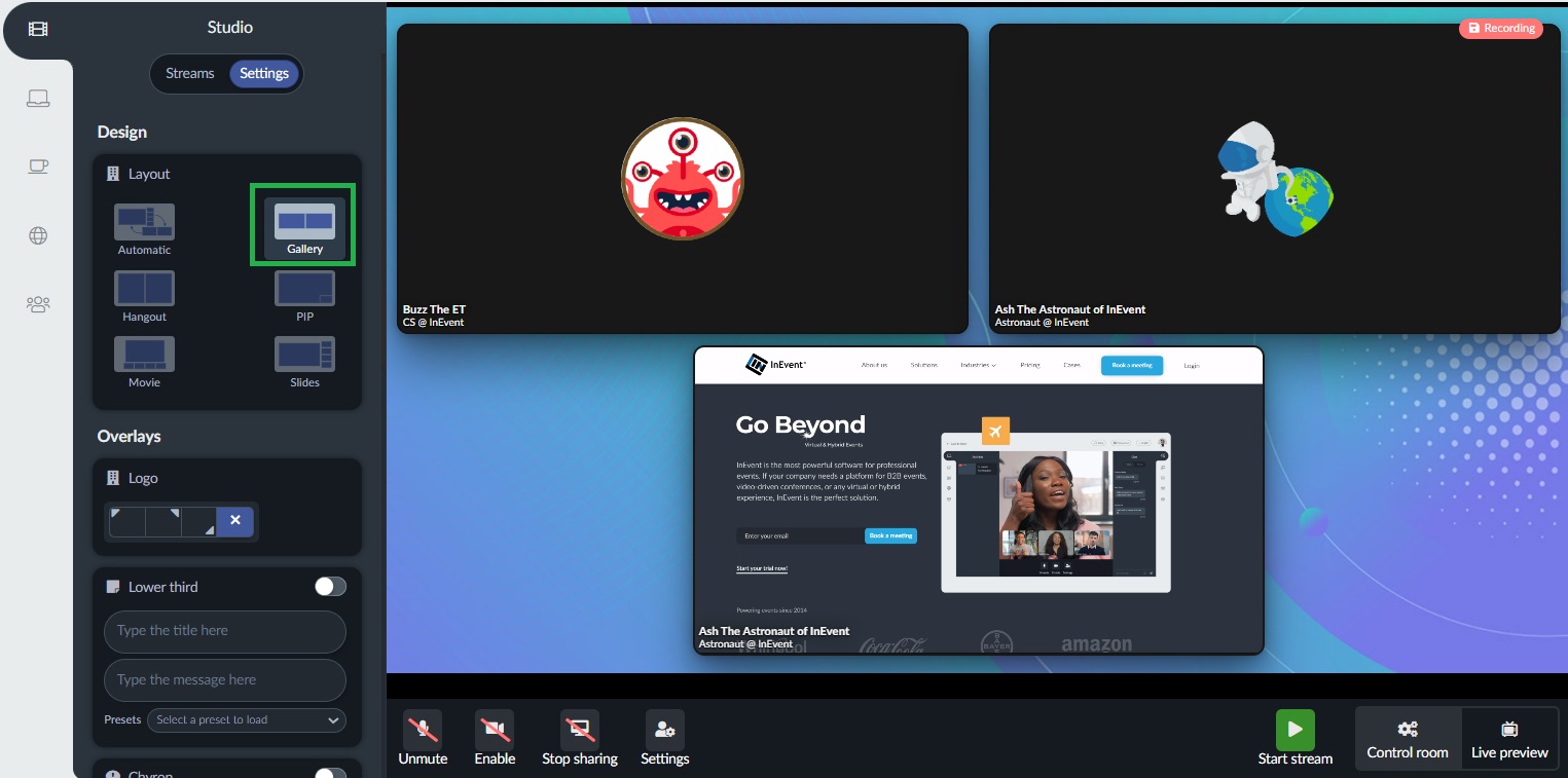 Gallery layout
