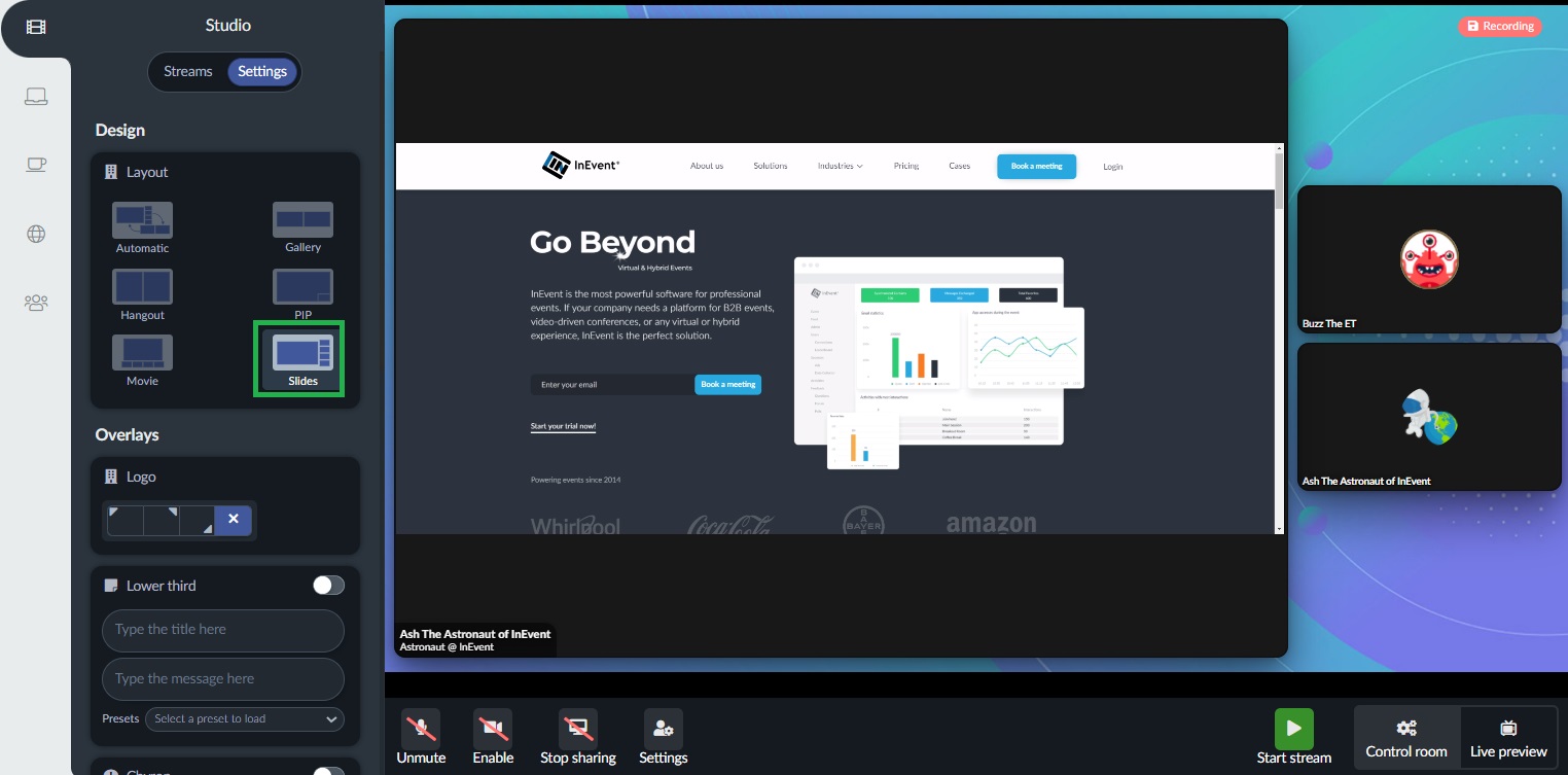 Slides layout