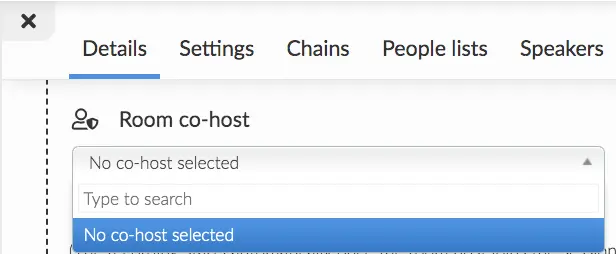 Image showing the room-co host field